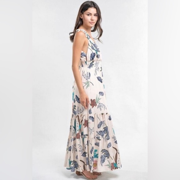 NWT Lovestitch Off White Floral Maxi Dress Sizes S - Picture 3 of 7